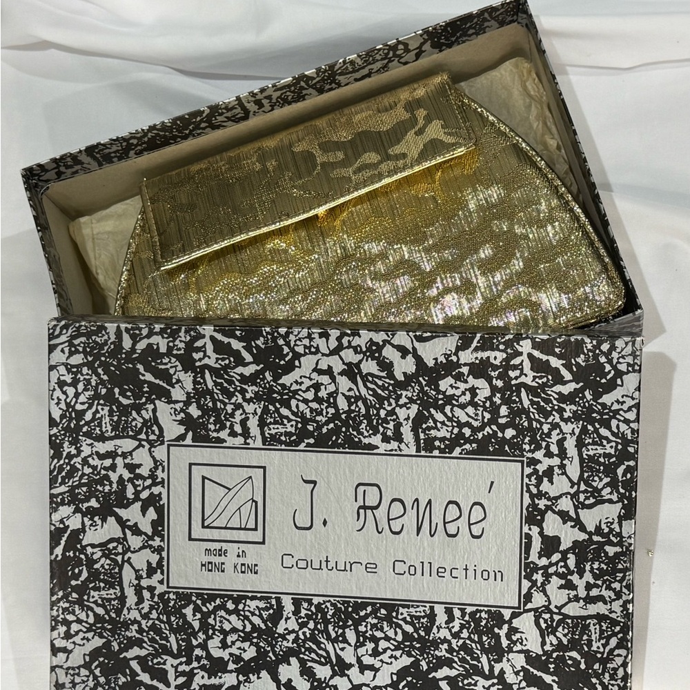J. Renee Shimmering Gold Clutch/Purse/Evening Bag - Couture Collection